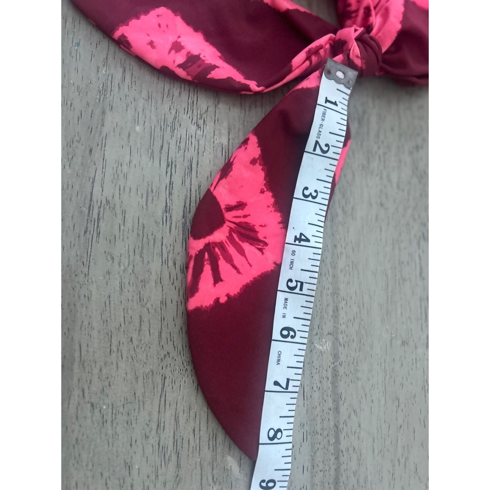 Zimmermann High Waisted Bikini Bottoms Burgundy Pink Tie Dye‎ Side Tie Size 0 - Picture 8 of 11